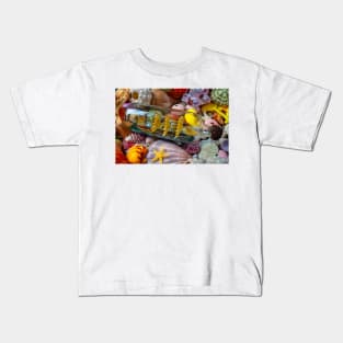 Ship In A Bottle On Seashells Kids T-Shirt